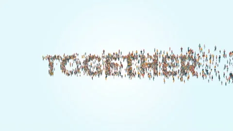 Group Of People Forming TOGETHER Word. Typography Banner. Stock Footage 196149780