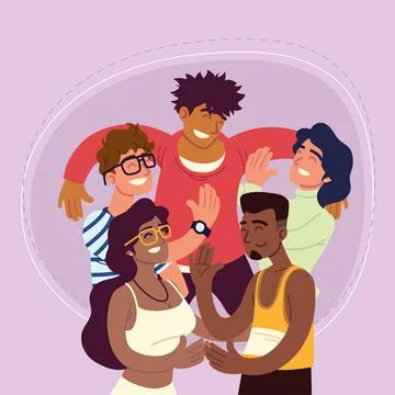 Group of people friendship Stock Illustration