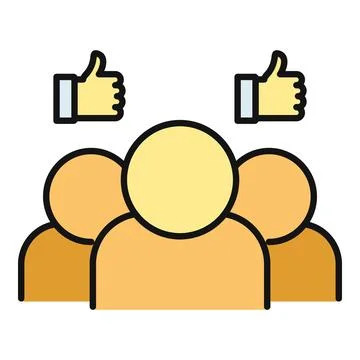 Group of people giving positive feedback with thumbs up Ilustração Stock