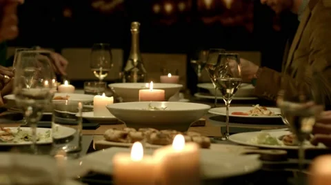 Group of people having dinner at a restaurant. Stock Footage 61157970