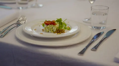 A group of people having a gourmet dinner: appetizer. 스톡 동영상 62473033