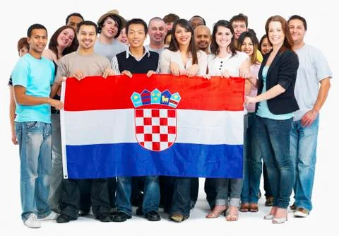 Group of people holding flag 写真素材