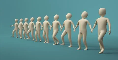 Group of people holding hands Illustration