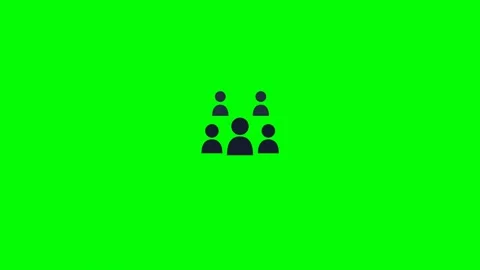 Group of people icon animation appearing on green screen. 4K Video stock 343265319