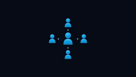 Group of people icon animation connecting in network. 4K Video stock 343265343