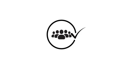 Group of people icon with check mark animation isolated on white background Stock Footage 342096049