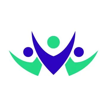 Group of people icon logo design template Stock Illustration