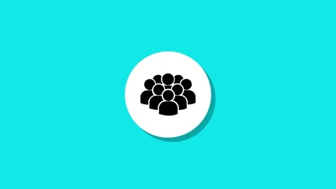 Group of people icon motion graphic, simple flat animation on a vibrant tur.. Stock Footage 327762744