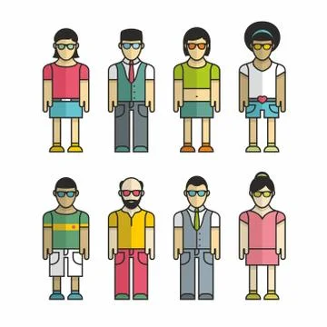 Group of people Stock Illustration