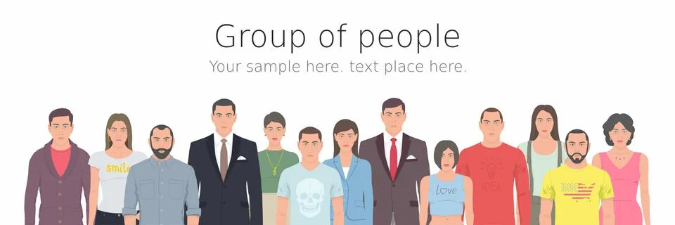 Group of people Stock Illustration