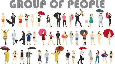 Group of people Stock Illustration