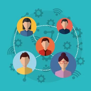 Group people internet 스톡 일러스트