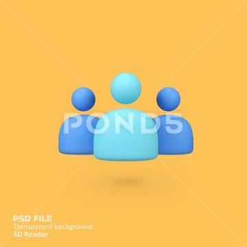 Group of people isolated 3d render icon illustration Modello PSD