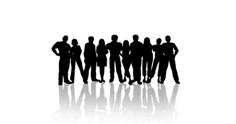 Group Of People isolated background black white Stock Illustration