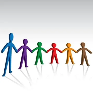 Group of people joining hands together Stock Illustration
