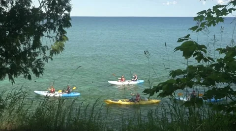 Group of people kayaking Stock Footage 56953364