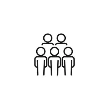 Group of people line icon with editable stroke. Team, business concept. Stock Illustration