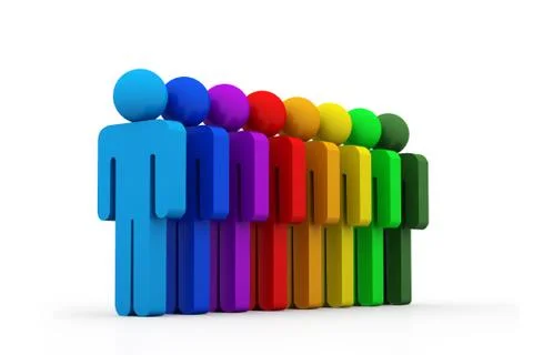 Group of people in line Illustrazione stock