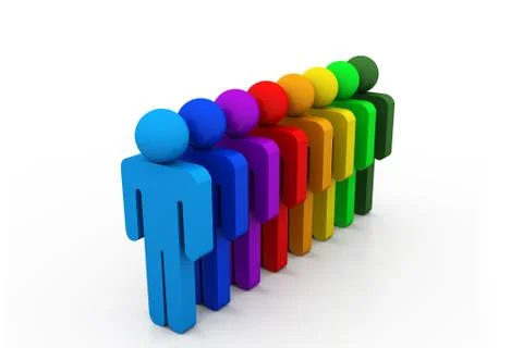 Group of people in line Stock Illustration