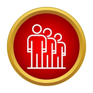 Group of people line working together icon Stock Illustration