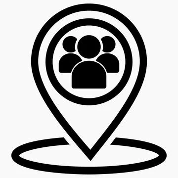 Group of people location icon. Stock Illustration