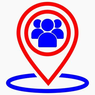 Group of people location icon. Stock Illustration