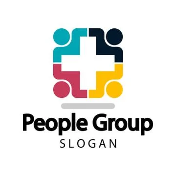Group people logo handshake in a circle,Teamwork icon,vector illustration Stock Illustration