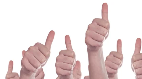 Group of People making Hand Thumbs Up sign as Like or Endorsement Concept Stock-Footage 48686771