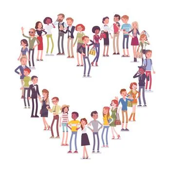 Group of people making heart shape Stock Illustration