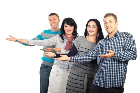Group of people making presentation Stock Photos