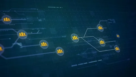Group of People Network Circuit Board Link Connection Technology Loop 4K Stock Footage 70018478