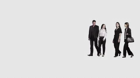 A group of people in office clothes are walking and talking to each other Stock Footage 176314401