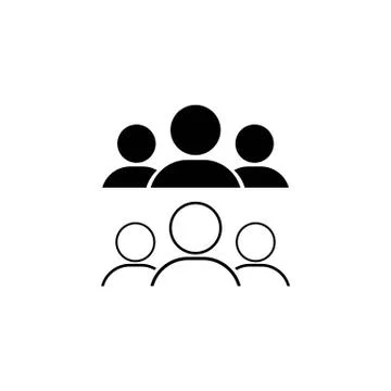 Group of people or crowd, corporate team, business team or partnership icon i Stock Illustration