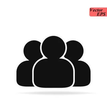 Group of people or group of users friends flat icon for apps and websites Stock Illustration