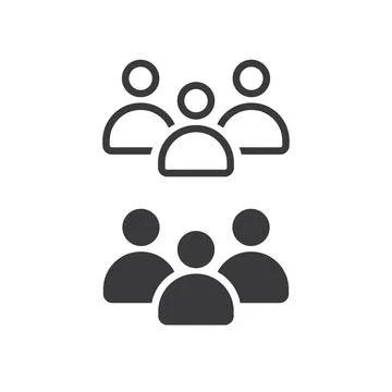 Group of people or group of users or friends, vector, icon. Stock Illustration