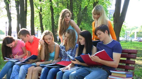 Group people on  outdoor. Stock Footage 24001779