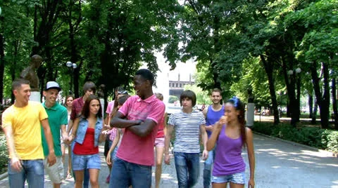 Group of people outdoors. Stock Footage 24000724