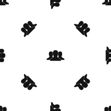 Group of people pattern seamless black Illustrazione stock