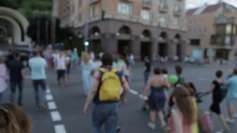 A group of people on a pedestrian crossing Stock Footage