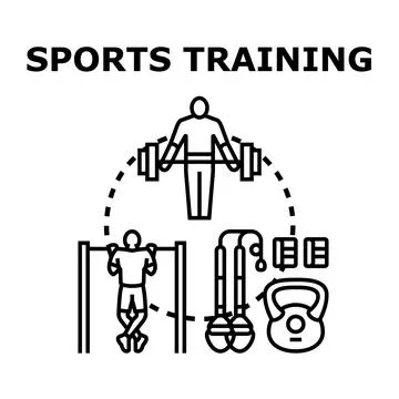 Group of people performing various strength training exercises Stock Illustration