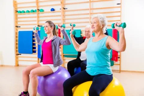 Group of people at physiotherapy Stock Photos