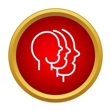 Group of people profiles together in red circle Stock Illustration