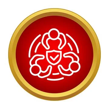 Group of people protecting security system icon Stock Illustration