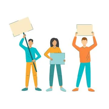 Group of people protest vector illustration Illustrazione stock