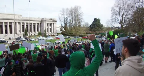 Group of people Protesting Video stock 106170720
