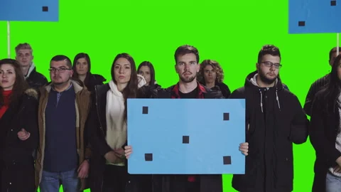 A group of people protesting Stock Footage 173027346