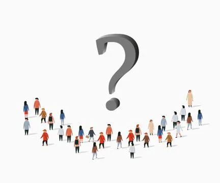 Group of people with question mark. Problem solving concept. 스톡 일러스트