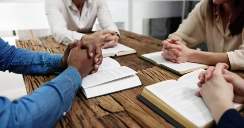 Group Of People Reading Bible Stock Footage 230989831