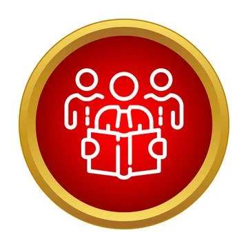 Group of people reading book teamwork learning icon Stockillustratie