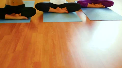 Group of People Relaxing and Doing Yoga. Wellness and Healthy Lifestyle. Stock Footage 53893473